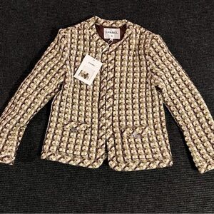 Chanel Sweater Top Blazer Tweed Jacket Size 40
